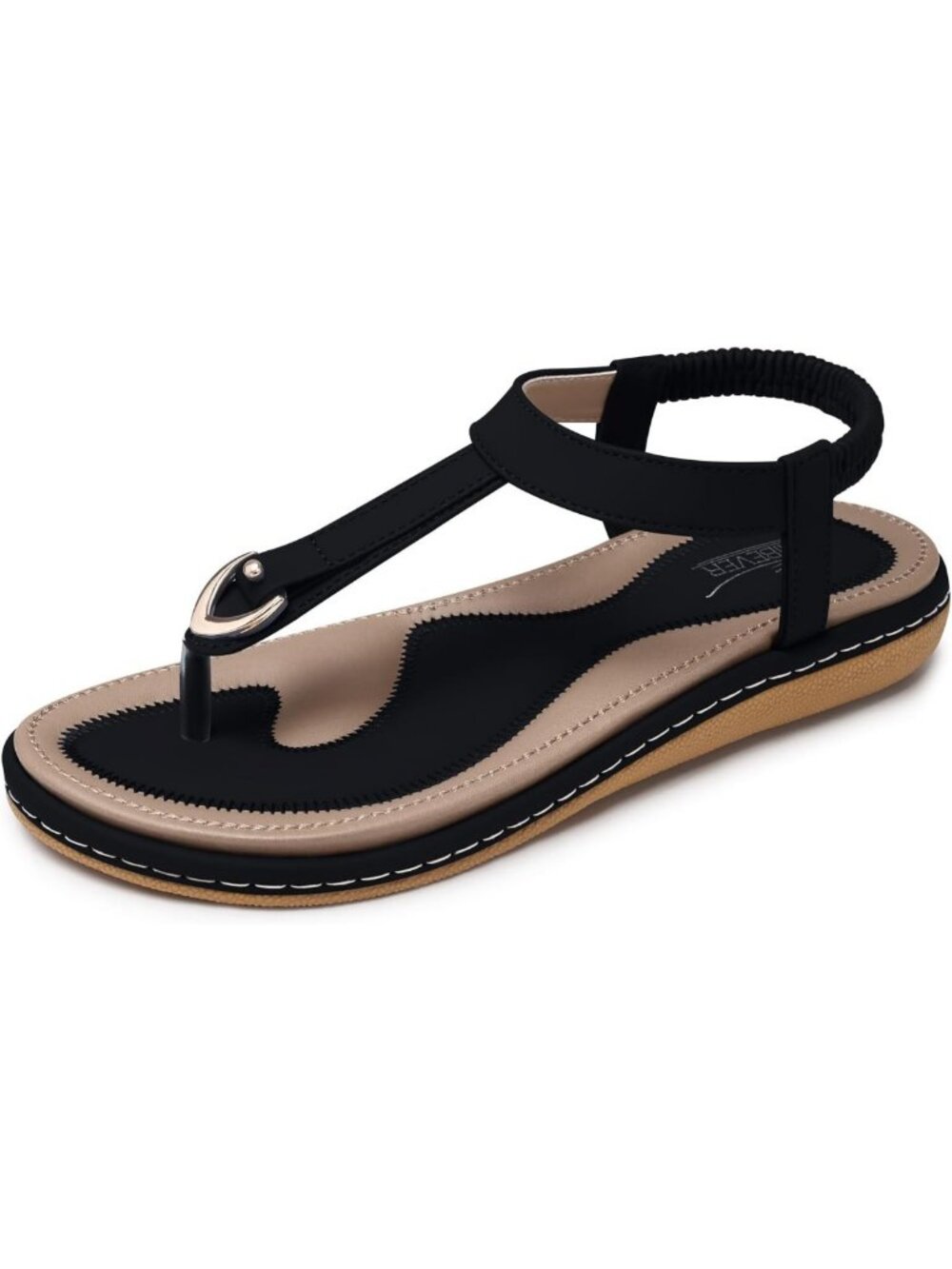 Stylish Women's Summer Flat Sandals - Dressy T-Strap Flip Flops & Thong Design